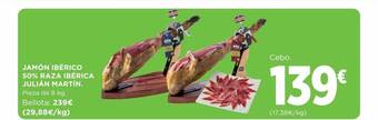 El Corte Inglés Jamón Ibérico 50% Raza Ibérica Julián Martin oferta