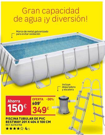 Leroy Merlin Piscina Tubular De Pvc Bestway 201 X 404 X 100 Cm oferta