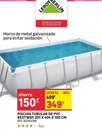 Leroy Merlin Piscina Tubular De Pvc Bestway 201 X 404 X 100 Cm oferta