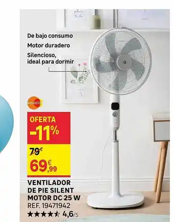 Leroy Merlin Ventilador De Pie Silent Motor Dc 25 W oferta