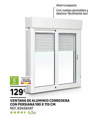 Leroy Merlin Ventana De Aluminio Corredera Con Persiana 100 X 115 Cm oferta