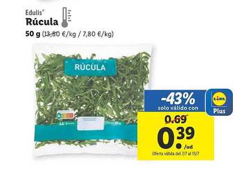 Lidl Edulis Rúcula oferta