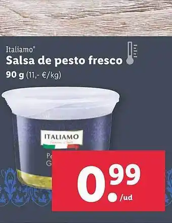 Lidl Italiamo Salsa De Pesto Fresco oferta