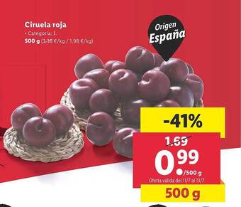 Lidl Ciruela Roja oferta