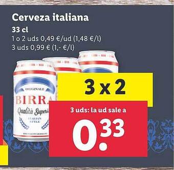 Lidl Cerveza Italiana oferta