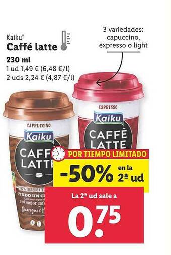 Lidl Kaiku Caffé Latte oferta