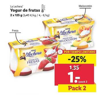 Lidl La Lechera Yogur De Frutas oferta