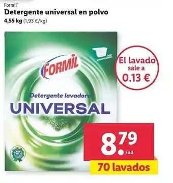 Lidl Formil Detergente Universal En Polvo oferta