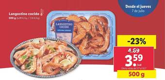 Lidl Langostino Cocido oferta
