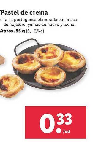 Lidl Pastel De Crema oferta