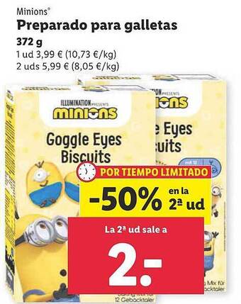 Lidl Minions Preparado Para Galletas oferta