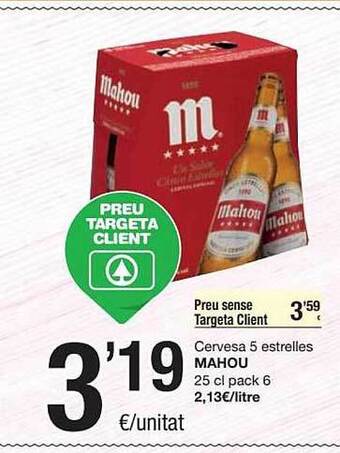SPAR Cervesa 5 Estrelles Mahou oferta