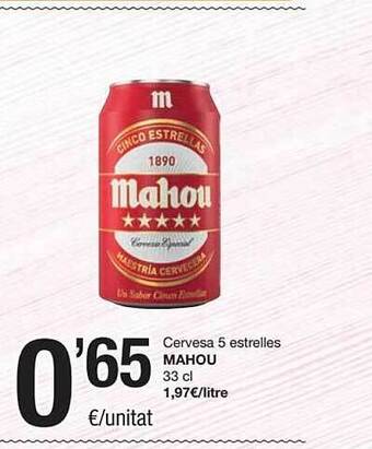 SPAR Cervesa 5 Estrelles Mahou oferta