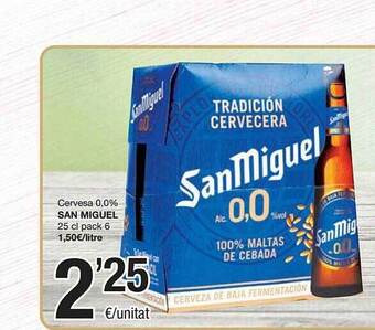 SPAR Cerveza 0.0% San Miguel oferta