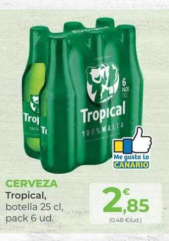 SPAR Gran Canaria Cerveza Tropical oferta