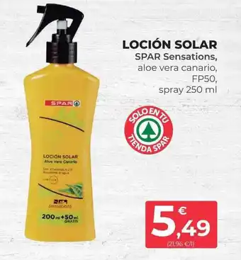 SPAR Gran Canaria Loción Solar Spar Sensations, Aloe Vera Canario oferta