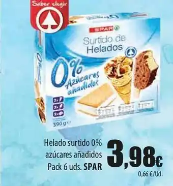 SPAR Lanzarote Helado Surtido 0% Azúcares Añadidos Spar oferta