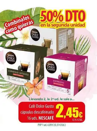 SPAR Lanzarote Café Dolce Gusto Cápsulas Descafeinado Nescafé oferta