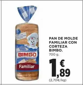 Hipercor Pan De Molde Familiar Con Corteza Bimbo oferta