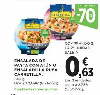Hipercor 2a Unidad -70% Ensalada De Pasta Con Atún O Ensaladilla Rusa Carretilla oferta