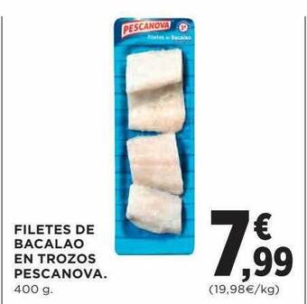 Hipercor Filetes De Bacalao En Trozos Pescanova oferta