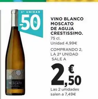 Hipercor 2a Unidad -50% Vino Blanco Moscato De Aguja Crestissimo oferta