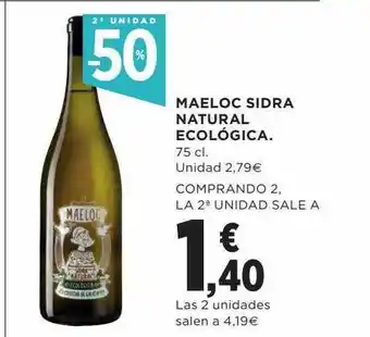 Hipercor 2a Unidad -50% Maeloc Sidra Natural Ecológica oferta