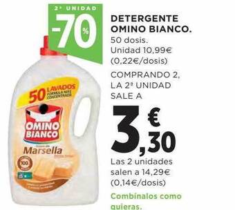 Hipercor 2a Unidad -70% Detergente Omino Bianco oferta