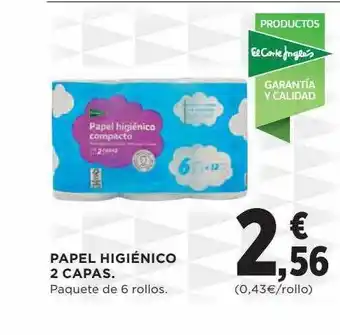 Hipercor Papel Higiénico 2 Capas oferta
