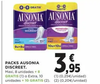 Hipercor Packs Ausonia Discreet oferta