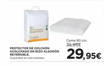 Hipercor Protector De Colchón Acolchado En Rizo Algodón Reversible oferta