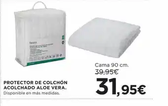 Hipercor Protector De Colchón Acolchado Aloe Vera oferta
