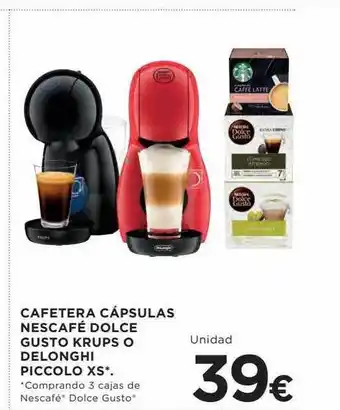 Hipercor Cafetera Cápsulas Nescafé Dolce Gusto Krups O Delonghi Piccolo Xs oferta