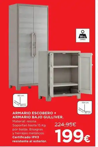 Hipercor Armario Escobero + Armario Bajo Gulliver oferta