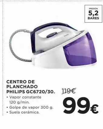 Hipercor Centro De Planchado Philips Gc6720 30 oferta