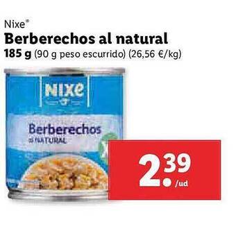 Lidl Nixe Berberechos Al Natural oferta