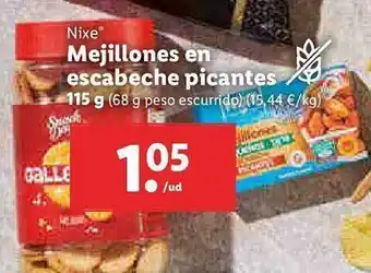 Lidl Nixe Mejillones En Escabeche Picantes oferta