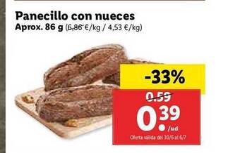 Lidl Panecillo Con Nueces oferta