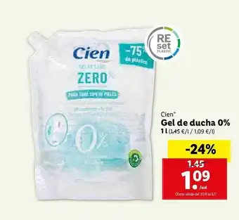 Lidl Cien Gel De Ducha 0% oferta