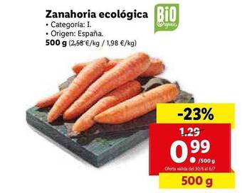 Lidl Zanahoria Ecológica oferta