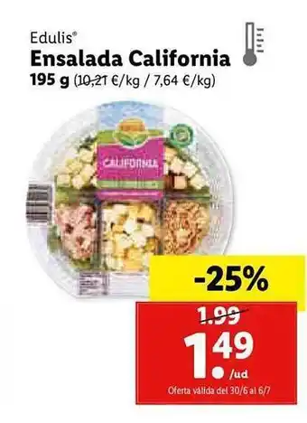Lidl Edulis Ensalada California oferta