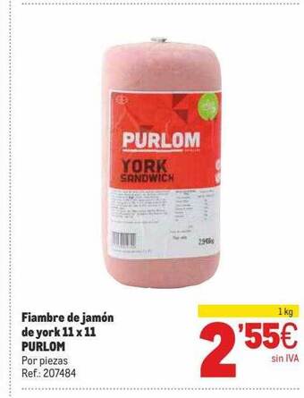 Makro Fiambre De Jamón De York 11x11 Purlom oferta