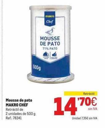 Makro Mousse De Pato Makro Chef oferta
