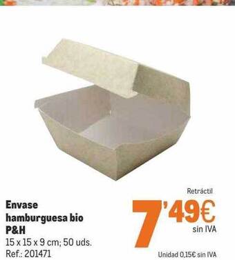 Makro Envase Hamburguesa Bio P&h oferta