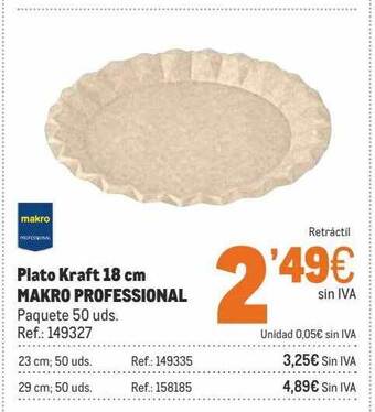 Makro Plato Kraft 18 Cm Makro Professional oferta