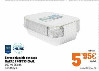 Makro Envase Aluminio Con Tapa Makro Professional oferta