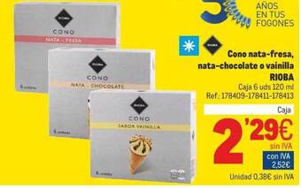 Makro Cono Nata-fresa Nata-chocolate O Vainilla Rioba oferta