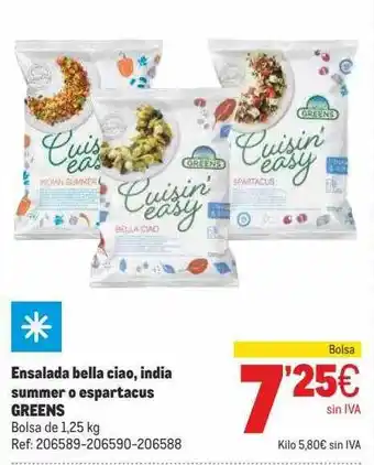 Makro Ensalada Bella Ciao India Summer O Espartacus Greens oferta