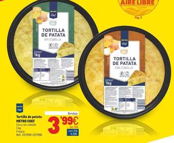 Makro Tortilla De Patata Metro Chef oferta