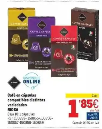Makro Cfé En Cápsulas Compatible Distintas Variedades Rioba oferta